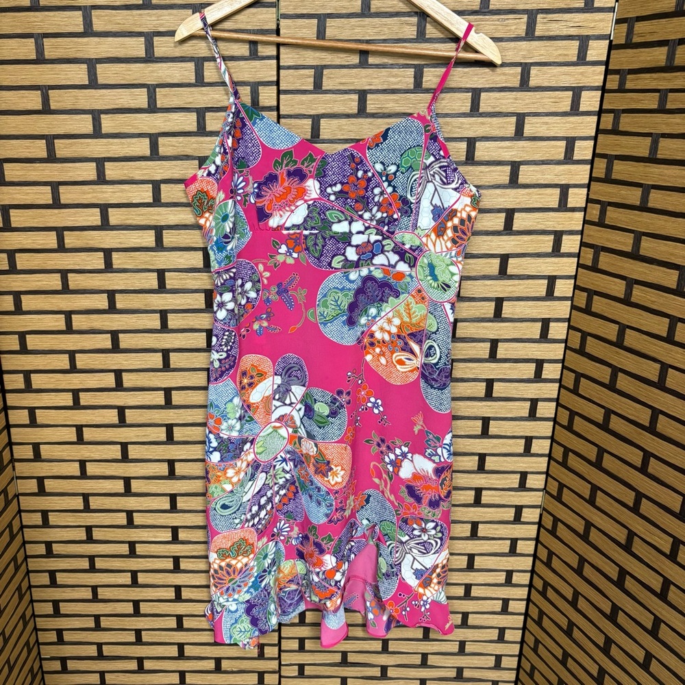 No Boundaries Pink Floral Midi Dress Size Large‎